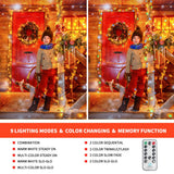 MZD8391 Color Changing Christmas String Lights Outdoor Indoor, 108FT 300 LED Warm White MultiColor Fairy Lights, END to END CONNECT, Waterproof Christmas Tree Lights Timer Remote