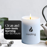 Natur IX Healing Candle for Home Scented | Sage & Eucalyptus Candle | Clean Non Toxic Candles with Essential Oil | 50 H Long Burning | Aromatherapy Soy Candle Jar with Lid - 8.3oz