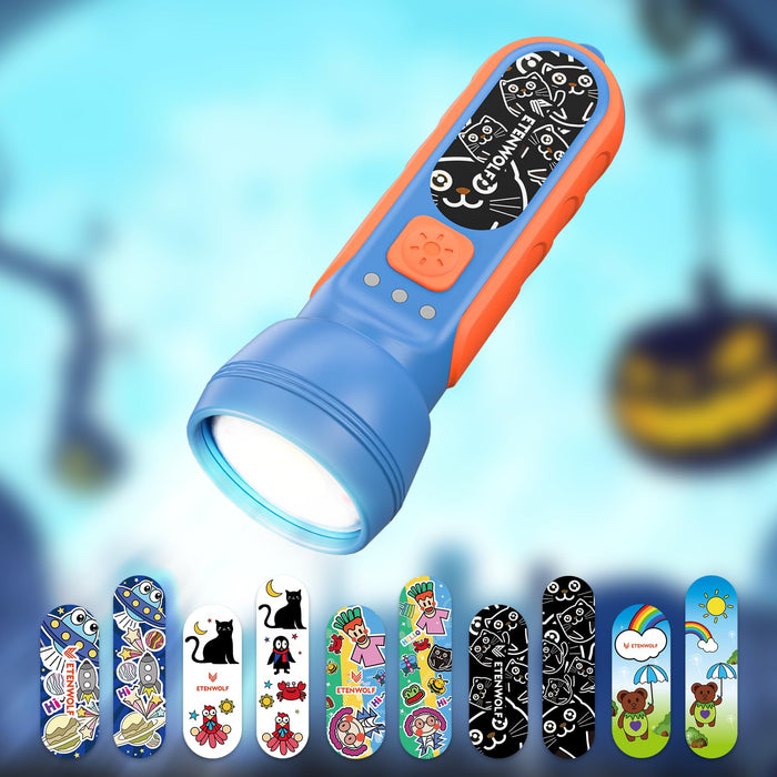 ETENWOLF L1 Rechargeable Flashlight for Kids with Fun DIY Stickers