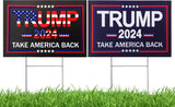 ABCMILZ Trump 2024 Yard Signs 2-Pack – Double-Sided, Waterproof Take America Back Signs, 12x17 Inchs with Metal H-Stakes – Donald Trump JD Vance Campaign Rally Placard Outdoor Lawn Garden Decoration