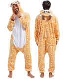 QUCH Adult Onesie Costume-Unisex Animal Onesies for Adults Halloween Costume, Halloween Onesie Adult Onesie Pajamas for Women Deer S