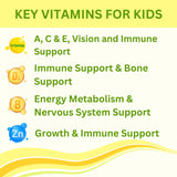 Greenfield Nutritions Halal Vitamins for Kids | Halal Kids Vitamins | Halal Multivitamins for Kids - All Essential Halal Gummy Vitamins A, Bs, C, D, Iodine, Zinc for Immunity, Non-GMO (90 Count)