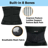 Back Brace for Men and Women Lower Back, Lumbar Support Belt Relieve Lower Back Pain with 8 Reinforce Bones,Scoliosis, Sciatica,Herniated Disc,Back Brace for Lifting at Work&Workout Sports 03 Black L