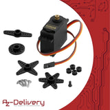 AZDelivery MG995 Micro Digital Servo Motor for RC robot Helicopter Aircraft compatible with Arduino Including E-Book!