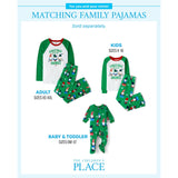 The Children's Place Baby Kids 2 Piece Family Matching, Holiday Pajama Sets, Fleece, Green Christmas with My Gnomies