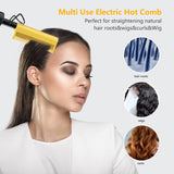 DAN Technology hot Comb Electric for Wigs,450℉Small hot Comb for Edges,Low and high Temperatures, Hair straightening Comb for Black Hair,Portable & Dual Voltage for Travel & Home Lot of 2