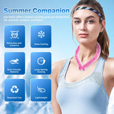 Neck Cooling Tube, Wearable Cooling Neck Wrap for Summer, Reusable 18℃/64℉ Ice Ring Neck Cooler for Heat Outdoor Sports,Outdoor Workers (Rose Red)