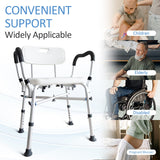KingPavonini Shower Chair for Inside Shower, 550LBs Heavy Duty Bath Chair with Arms, Medical Shower Seat, Bath Stool Safety Shower Bench with Reinforced Crossing Bar for Elderly, Adults, Disabled