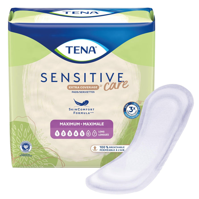 TENA Sensitive Maximum Long Bladder Control Pads, Incontinence, Heavy Absorbency, 12 Count, 1 Pack