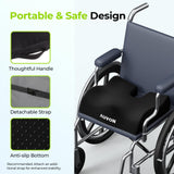 AUVON Anti-Slip Wheelchair Cushions with Front High Rear Low & Hump Design, Ergonomic Seat Cushion to Optimize Sitting Posture, Chair Cushions Relieve Sciatica, Back, Pressure Sore & Ulcer Pain