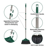 Heavy Duty Broom Outdoor Indoor Commercial Broom with 50 inches Long Handle,Perfect for Home Courtyard Garage Kitchen Office Lobby Room Floor(Black)