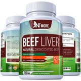 N'MORE Desiccated Liver Capsules, Certified 100% Grass Fed Undefatted Argentine Natural Beef Liver Supplements, 120 Capsules, 750mg per Capsule