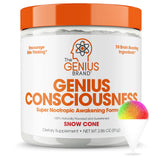 Genius Consciousness, Super Nootropic Brain Supplement Powder, Snow Cone - Focus, Cognitive Function, Concentration & Memory Booster - Alpha GPC & Lions Mane Mushroom for Neuro Energy