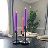 salipt Christmas Advent Flameless Taper Candles Flickering with Timer and 10-Key Remote, Battery Operated LDE Warm 3D Wick Light Window Real Wax Pack of 4,Churches Home Dinner Decor(0.78" X 9.64")