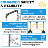 Medhelp FSA/HSA Eligible Toilet Safety Rails, 380lbs Stainless Steel Adjustable Toilet Safety Frame, Toilet Rails with Handles & Toilet Paper Holder, Toilet Bars for Elderly, Disabled & Handicap