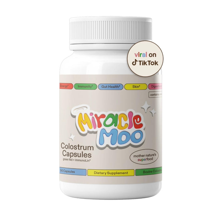 Colostrum Supplement for Gut Health, Hair Growth, Beauty and Immune Support - Easy to Mix Grass Fed Bovine Powder - Highest IgG Plus ImmunoLin (30 Servings (Capsules))