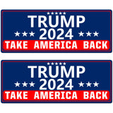 Shmbada 2 PCS Trump 2024 Take America Back Magnetic Bumper Sticker for Cars - Support Trump Vehicle Magnet Sign Decal, Blue 10 x 3.5 Inches