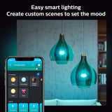 Philips Hue Smart Light Starter Kit - Includes (1) Bridge and (4) 75W A19 E26 LED Smart White and Color Ambiance Bulbs - Control with App - Compatible with Alexa, Google Assistant, and Apple HomeKit