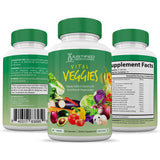 (4 Pack) Vital Fruits and Veggies Supplement Whole Food Red & Green Superfoods Non GMO Vegan Friendly 360 Veggies Capsules 4 Bottles