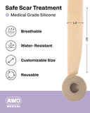 AWD Silicone Scar Sheets for Surgical Scars - Silicone Scar Tape for C Section, Tummy Tuck Tape, Keloid Treatment - Silicone Skin Patches After Surgery Must Haves (1.6" x 60" Roll, Pack of 3)