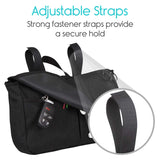 Vive Wheelchair Carry Bag - Arm Rest Pouch for Rollator, Walkers, Power Wheel Chairs and Knee Scooters - Side Storage Organizer for Elderly, Seniors, Adults - Lightweight and Heavy Duty Travel Tote