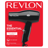 REVLON Travel Hair Dryer | Salon-Style Blowouts, Lightweight Design, 1875 Watts for Fast Drying with 2 Heat & Speed Settings for Drying and Styling Flexibility (Black)