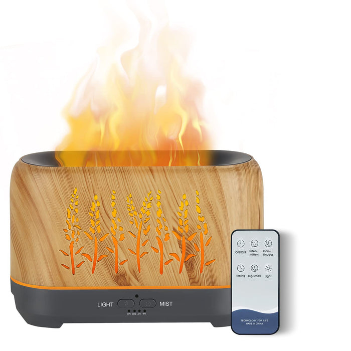 NEWYID Essential Oil Diffuser, 240ml Ultrasonic Flame Oil Diffuser, 3 Mist Mode 4 Timer Up to 12H of Continuous Aroma Waterless Auto-Off Diffusers for Essential Oils Home Room