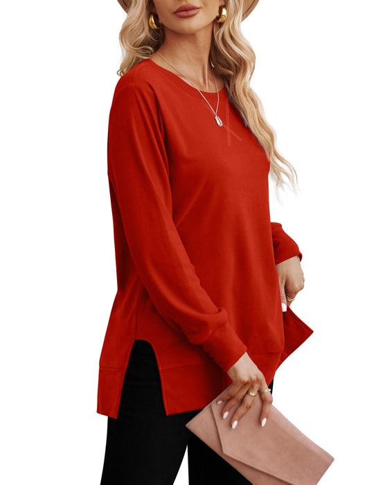 Red Sweatshirt for Women Christmas Sweaters Long Sleeve Fashion Shirts M