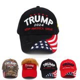 Trump Hat 2024 MAGA Hat Embroidered Keep America Great Donald Trump Slogan USA Adjustable Black Baseball Cap for Woman Men