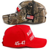 Nigua MAGA Hat, 2PCS 45-47 Trump 2024 Hat Make America Great Again Slogan Baseball Cap