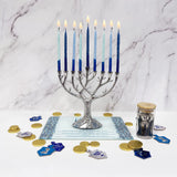 RITE LITE Hanukkah Tempered Glass Drip Tray Tree of Life Design for Menorah - Chanukah Tray Centerpiece Jewish Holiday Party Favor Decorations Gifts Judaica Decor Festival of Lights