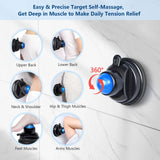 WANDiORY Massage Ball, Mountable Muscle Massage Roller for Pain Relief, Suction Cup Self Back Massager Roller and Trigger Point Massager to Relieve Muscle Knots, Hands-Free - 2 Balls
