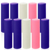 MTLEE 10 Pcs Christmas Advent Candles Set White Advent Pillar Candles Catholic Purple Candles Holiday Pink Candle Sticks Unscented Beeswax Candles for Advent Wreath Home Christmas (7.87 x 2.17 Inch)