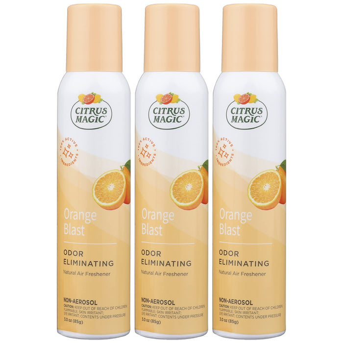 Citrus Magic Natural Odor Eliminator Air Freshener Spray for Home, Orange Blast, 3-Ounce, Pack of 3