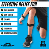 CROSSTRAP Shin Splint Support Strap | Adjustable Neoprene Shin Splint & Leg Compression Support Strap | For Strains, Injuries, Pain, Pulled Muscles, Torn Calf | For Men & Women | 2 Straps (Small)