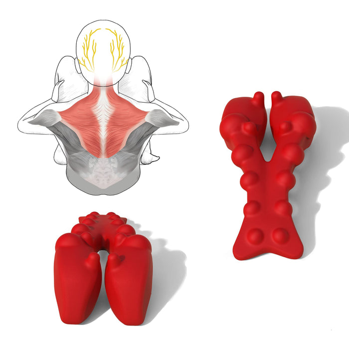 LittleMum Trapezius Trigger Point Massager, Myofasical Release Neck and Shoulder Pain, Suboccipital Release Tool, Posture Corrector, Relieve Upper Back Pain &Tension Headache