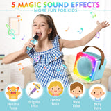 BAYSING Karaoke Machine for Kids, Portable Bluetooth Speaker with 2 Wireless Microphones, Mini Karaoke Machine with LED Light, Ideal Christmas, Birthday Toys Gift for 4, 5, 6, 7, 8, 9 Years Girl, Boy