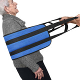 Rhino Valley Nursing Transfer Sling, 59" Non-Slip Gait Belt with Padded Handles, Mobility Belt for Patient Care, Standing Aid for Elderly, Disabled, Injured, Safe Movement Between Bed, Blue & Black