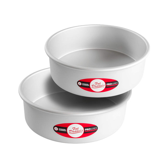 Fat Daddio's Anodized Aluminum Round Cake Pans, 2 Piece Set, 9 x 3 Inch