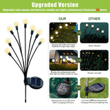 Flumy Solar Outdoor Lights, Waterproof Solar Garden Lights, New Upgraded 4 Pack 32 LED Swaying Firefly Lights for Outdoor Yard Patio Pathway Christmas Decoration(Warm White)