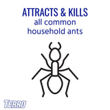 TERRO Multi-Surface Liquid Ant Baits 4 Bait Stations Attracts & Kills All Ants