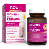 Nouri Women’s Health Daily Probiotic and Omega Supplement with Cranberry Powder | Supports Vaginal, Urinary Tract, Digestive, Immune Health, and pH Balance, Probiotics for Women, 30 Capsules