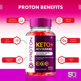 (2 Pack) Proton Protein Keto ACV Gummies Advanced Weight Loss 1000 MG, Proton Keto ACV Gummies Keto + ACV Apple Cider Vinegar Supplement Pure Proton Keto+ACV Vitamin B12 B6 Beet Root (120 Gummies)
