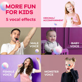 YLL Mini Kids Karaoke Machine, Portable Bluetooth Speaker with Wireless Microphone, Christmas Kids Toys Gifts for Girls 4, 5, 6, 7, 8, 9, 10+ Year Old