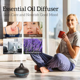 Essential Oil Diffusers for Home, 550ml Aromatherapy Diffuser for Essential Oils Large Room with Mini Control & 4 Timer, 15 LED Light Modes, Waterless Shut-Off, Air Diffuser Gifts for Women, Black