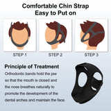 Anti Snoring Devices, Chin Strap for CPAP Users, Double Adjustable Chin Straps for Men and Women, Stop Snoring Solution, Comfortable Anti Snoring Devices Chin Strap - Black, 1PK