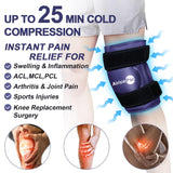 AiricePac XXL Ice Pack Wrap Around Entire Knee After Surgery, Reusable Gel Large Ice Pack for Knee Injuries, Pain Relief, Swelling, Knee Surgery, Sports Injuries, 1 Pack Blue