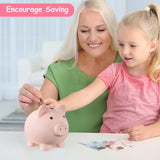 PJDRLLC Piggy Bank, Unbreakable Plastic Money Bank, Coin Bank for Girls and Boys, Medium Size Piggy Banks, Practical Gifts for Birthday, Easter, Christmas (Flesh-Colour)