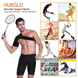 Hueglo Left Shoulder Brace for Women Men Rotator Cuff,Adjustable Shoulder Support for Shoulder Pain Relief，Dislocated AC Joint,Labrum Tear,Sprain,Soreness, Tendinitis,Shoulder Support Strap