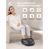 Lite Foot Massager Machine with Heat and Remote by BOB AND BRAD - Shiatsu Kneading, Multi-Level Settings, Relief for Tired Muscles and Plantar Fasciitis